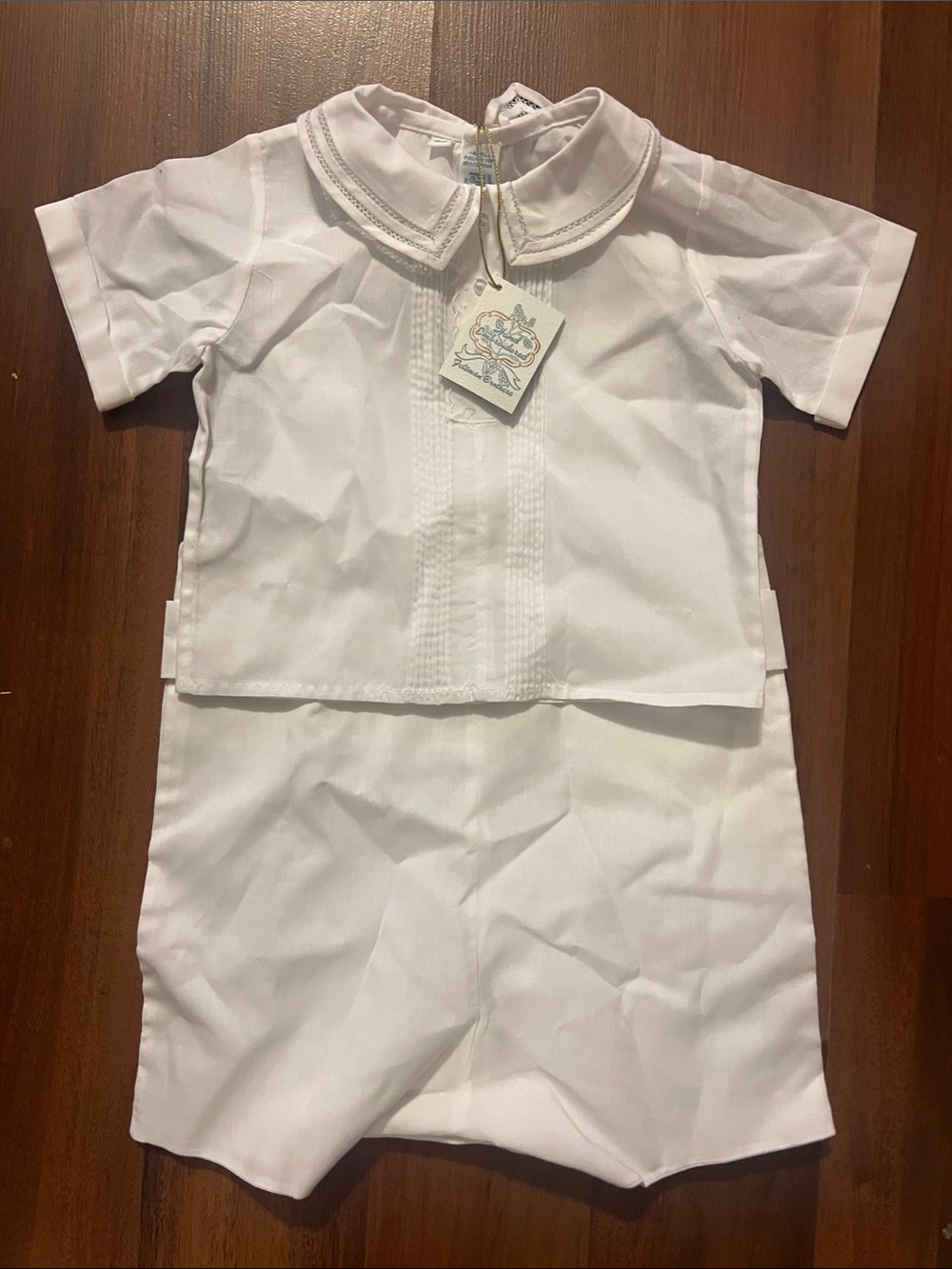Feltman Brothers Hand Embroidered Christening Short Set Size 12 Months